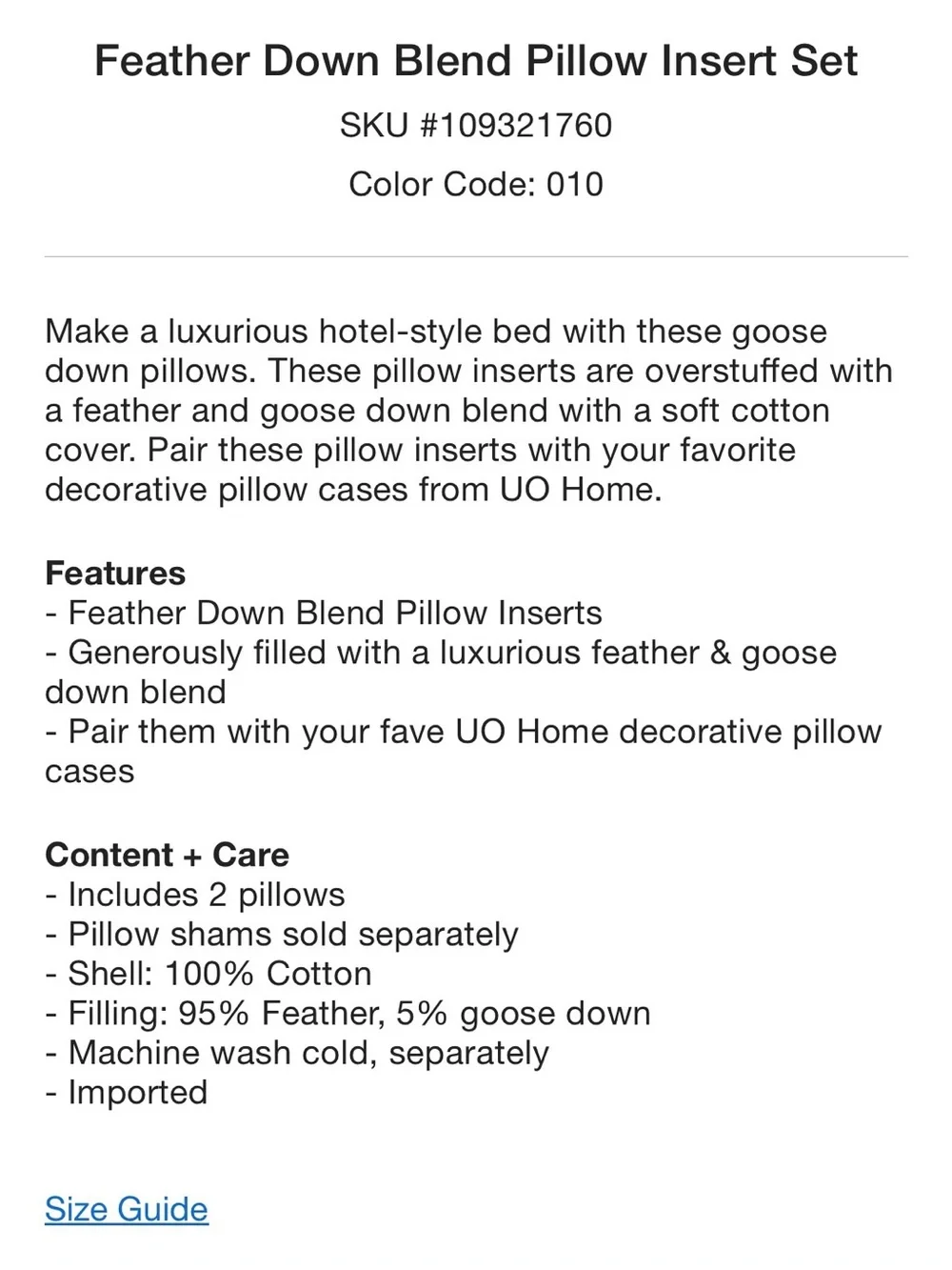 Urban Outfitters Throw Pillow Insert